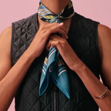 ブルー - レディス, スカーフ、ショール＆マフラー, スカーフ＆シルク